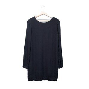 & Other Stories Wide Neckline Swing Dress in Black